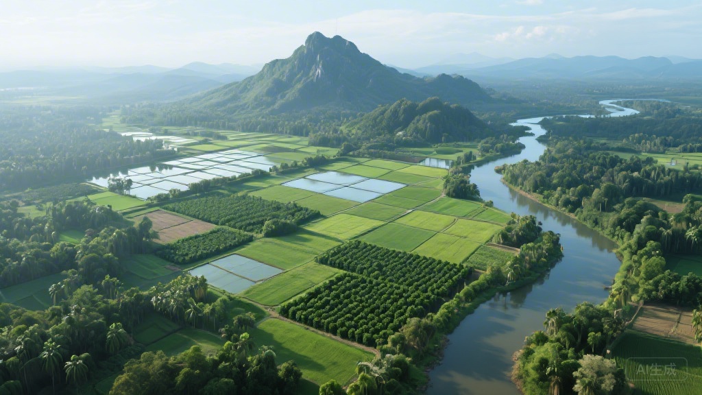 Aerial view of Kampot pepper farm location